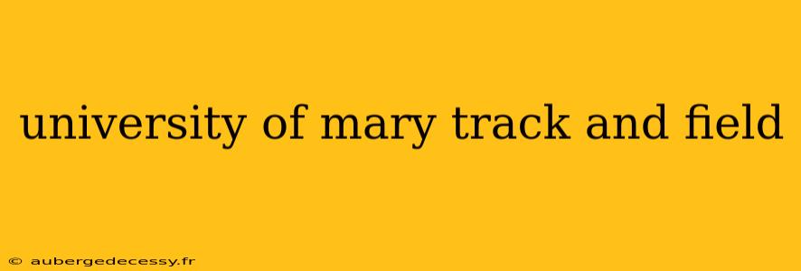 university of mary track and field