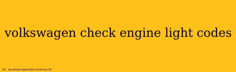 volkswagen check engine light codes