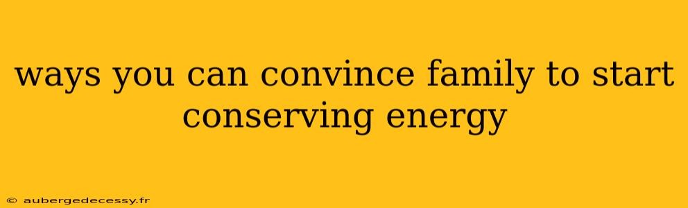 ways you can convince family to start conserving energy