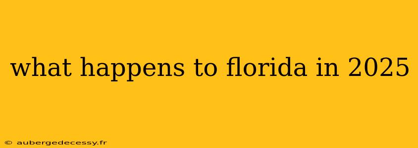 what happens to florida in 2025