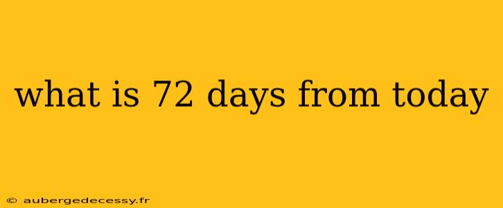 what is 72 days from today