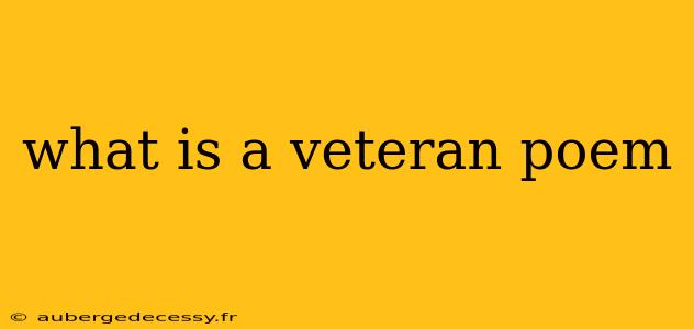 what is a veteran poem