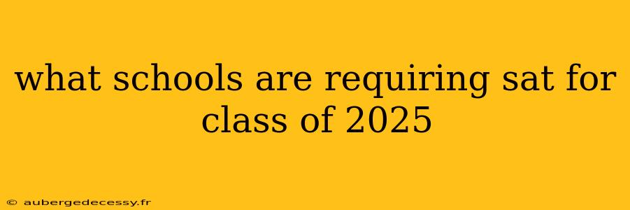 what schools are requiring sat for class of 2025