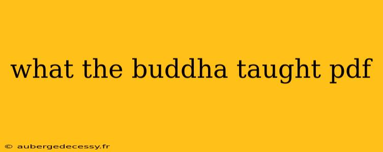 what the buddha taught pdf