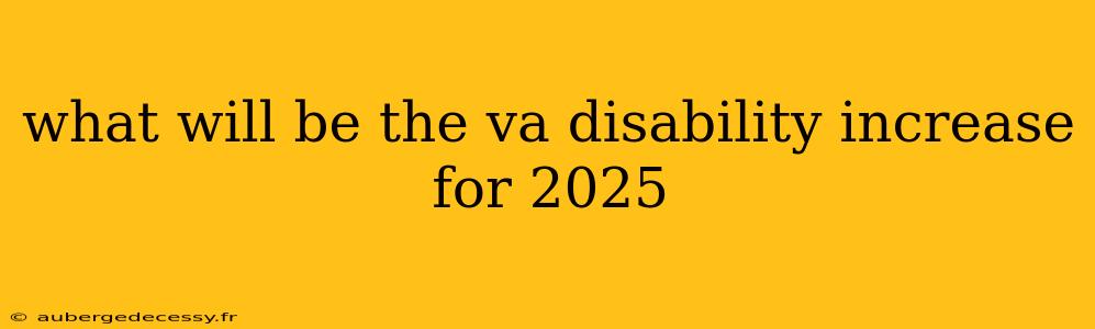 what will be the va disability increase for 2025