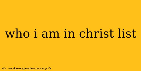 who i am in christ list