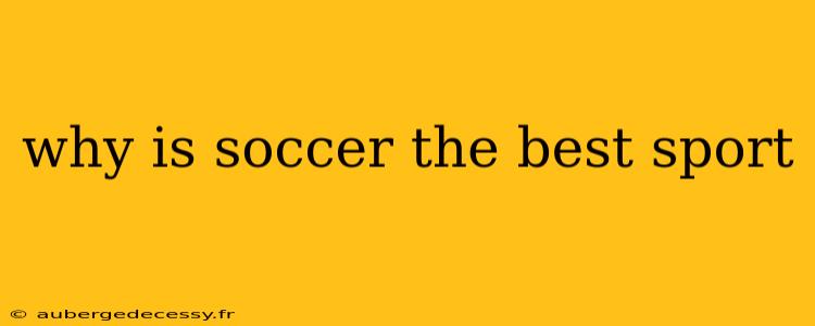 why is soccer the best sport